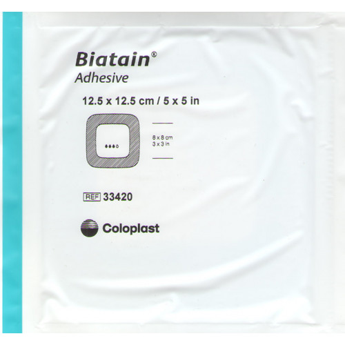 Biatain / Биатен - губчатая адгезивная повязка, 12,5х12,5 см