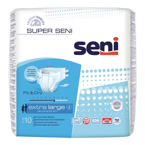 Super Seni / Супер Сени - подгузники для взрослых, XL, 10 шт.