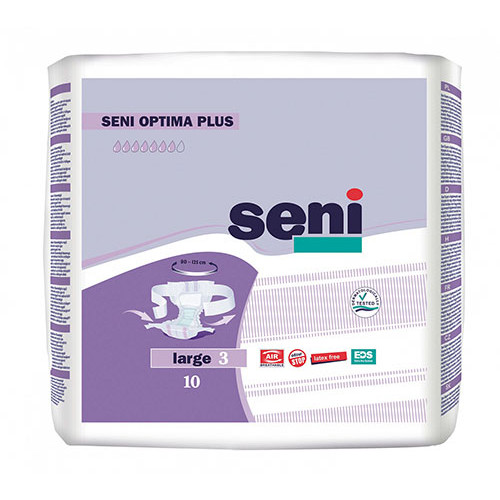 Seni Optima Plus / Сени Оптима Плюс - подгузники для взрослых с поясом, L, 10 шт.