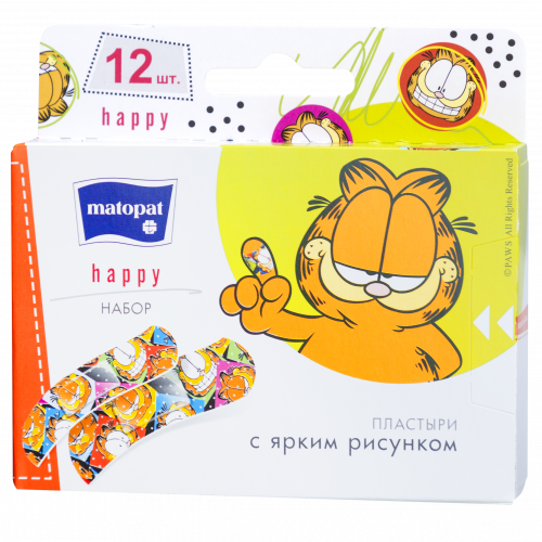 Matopat Happy / Матопат Хэппи - пластырь для детей, 12 шт.