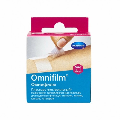 Omnifilm / Омнифилм - пластырь фиксирующий из прозрачной пленки, без еврохолдера, 1,25 см x 5 м