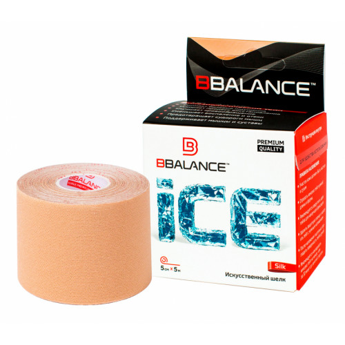 BBTape Ice (SILK) / БиБи Тейп Айс - кинезио тейп, бежевый, 5 см x 5 м