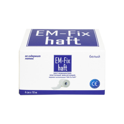 EM-Fix Haft / ЭМ-Фикс Хафт - самофиксирующийся бинт, 4 см x 10 м, белый