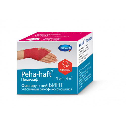 Peha-Haft / Пеха-Хафт - бинт самофиксирующийся, 4 см x 4 м, красный