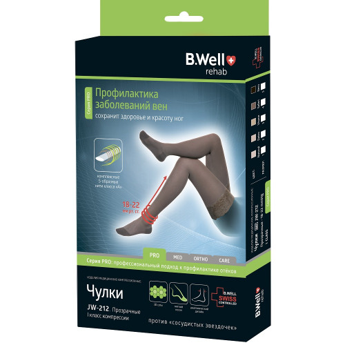 B.Well rehab JW-212 / Би Велл - компрессионные чулки (1 класс), размер №4, черные