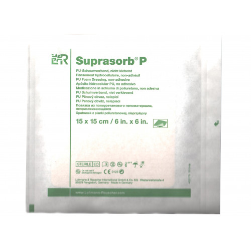 Suprasorb P / Супрасорб П - полиуретановая неадгезивная губчатая повязка, 15x15 см