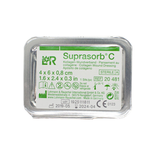 [недоступно] Suprasorb C / Супрасорб Ц - коллагеновая впитывающая повязка для поверхностных ран, 4x6 см