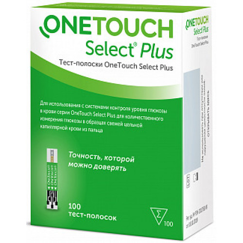 One Touch Select Plus / Ван Тач Селект Плюс - тест-полоски, 100 шт.