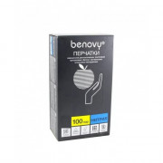 Benovy Nitrile Chlorinated / Бенови - перчатки нитриловые, неопудренные, текстурированные, голубые, M, 200 шт. / 100 пар