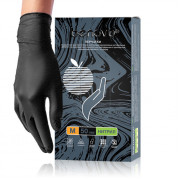 Benovy Nitrile MultiColor / Бенови - перчатки нитриловые, текстурированные на пальцах, черные, M, 50 пар