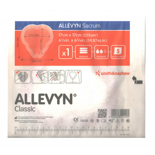 Allevyn Sacrum / Аллевин Сакрум - адгезивная повязка анатомической формы, 17x17 см