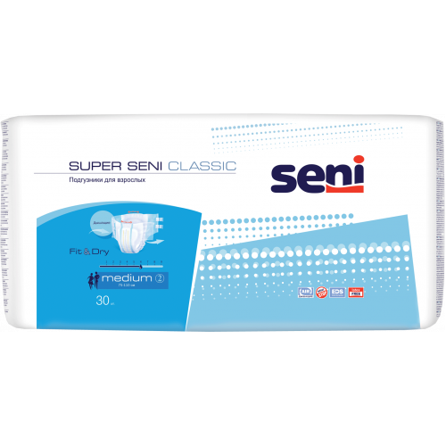 Super Seni Classic / Супер Сени Классик - подгузники для взрослых, M, 30 шт.