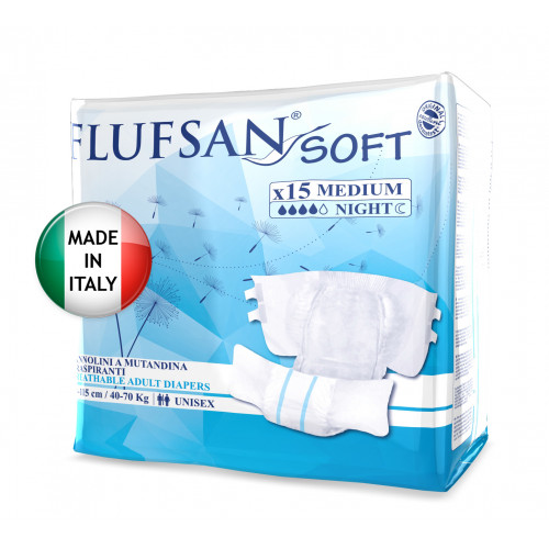 Flufsan Soft Night  / Флюфсан Софт Найт - подгузники для взрослых, M, 15 шт.