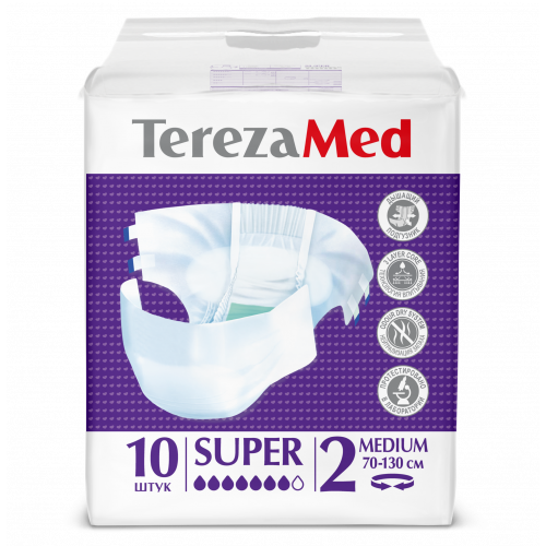 TerezaMed Super / ТерезаМед Супер - подгузники для взрослых, M, 10 шт.