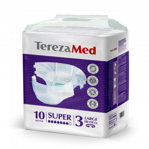 TerezaMed Super / ТерезаМед Супер - подгузники для взрослых, L, 10 шт.