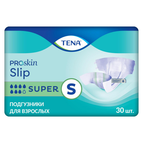 Tena Slip Super / Тена Слип Супер - дышащие подгузники для взрослых, S, 30 шт.
