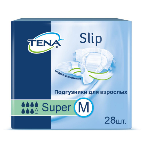[недоступно] Tena Slip Super / Тена Слип Супер - дышащие подгузники для взрослых, M, 28 шт.