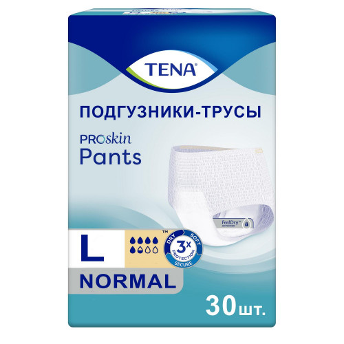 Tena Pants Normal Proskin / Тена Пантс Нормал - впитывающие трусы, L, 30 шт.