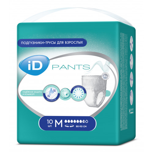 iD Pants / АйДи Пэнтс - впитывающие трусы для взрослых, M, 10 шт.