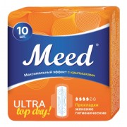 Meed Ultra Plus Top Dry / Мид Ультра Плюс Топ Драй - гигиенические прокладки, 10 шт.