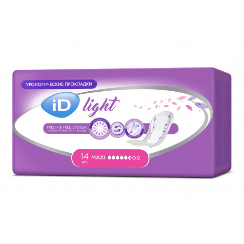 iD Light Maxi / АйДи Лайт Макси - урологические прокладки для женщин, 14 шт.