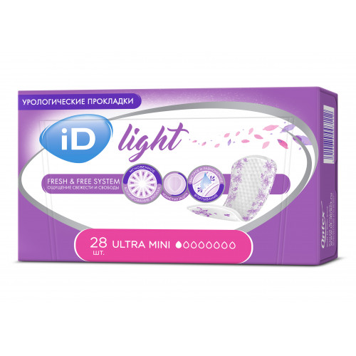 iD Light Ultra Mini / АйДи Лайт Ультра Мини - урологические прокладки для женщин, 28 шт.