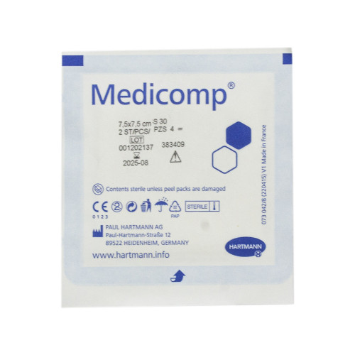 [недоступно] Medicomp / Медикомп - стерильная нетканая салфетка, 7,5х7,5 см, 2 шт.