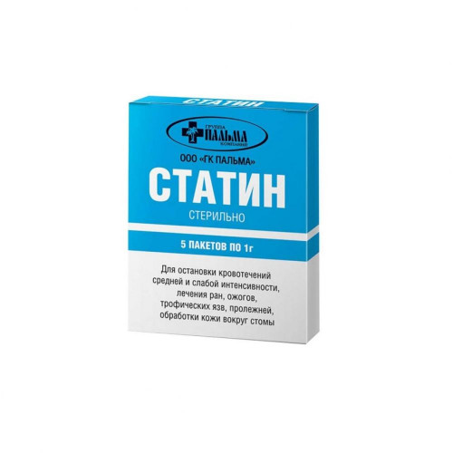 Статин - средство перевязочное, пакет, 1 г, 5 шт.