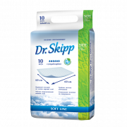 Dr. Skipp Soft Line / Доктор Скипп Софт Лайн - одноразовые впитывающие пеленки, 60x60 см, 10 шт.