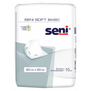 Seni Soft Basic / Сени Софт Бейсик - одноразовые впитывающие пеленки, 60x60 см, 10 шт.