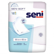 Seni Soft / Сени Софт - одноразовые впитывающие пеленки, 90x60 см, 5 шт.
